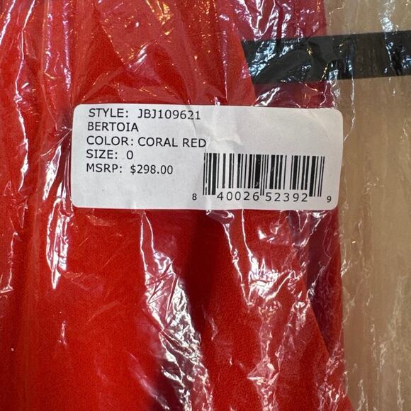 NWT Jay Godfrey Red Coral lined high quality dress High front slit - Picture 7 of 8